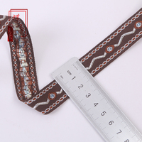 Ruban Jacquard Ondulé en Fil Doré de 2 cm en Forme de Huit, pour Textiles de Maison, Décoration de Rideaux, Accessoires Vestimentaires, Bordure en Dentelle Faite Main DIY