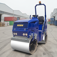 Compacteur à double tambour pour routes, machine de 1 à 2 tonnes pour asphalte et béton, 330 à 540 kg avec moteur et pompe, composants de rouleaux compresseurs routiers