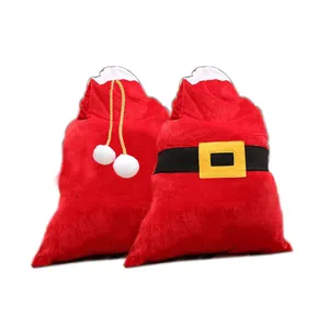 factory direct santa claus sack santa gift sack velvet big bag santa gift surprise christmas sack ornament