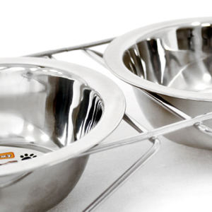 Double gamelle et mangeoire pour animaux en fer forgé, modèle YM2533, taille 27*15.5*6CM - Product Image 3