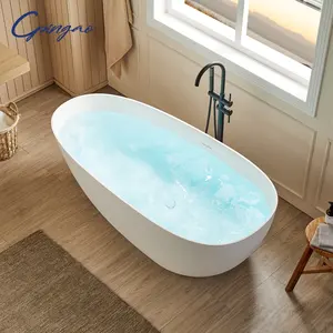 Factory Supplier Eco-Friendly Material Hotel Modern Design Solid Surface Durable Repairble Bathtub