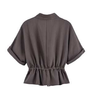 Conjunto de Camisa y Pantalones Safari Personalizados para <span class=keywords><strong>Mujer</strong></span>, Conjunto de Dos Piezas OEM Personalizado, Venta al Por Mayor para Boutique de la UE/EE. UU., Conjunto de Dos Piezas para Oficina y Trabajo - Product Image 3