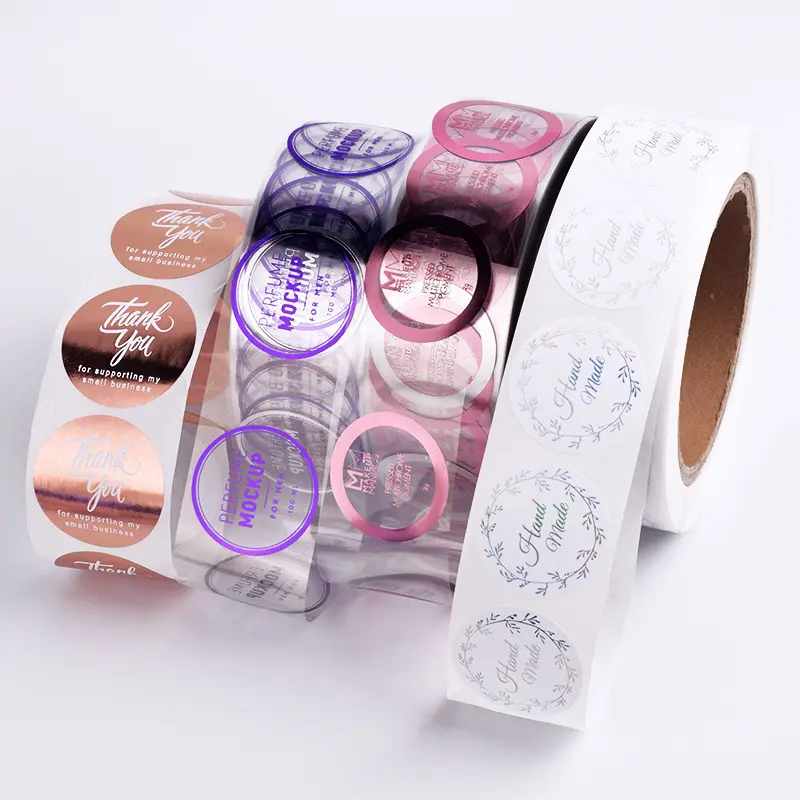 Etiqueta adesiva para embalagens de cosméticos, etiqueta de vinil para agricultura e mel personalizada, rolo adesivo para máquina de impressão de embalagens