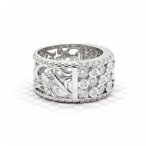 Luxury 925 <b>Silver</b> Diamond <b>Ring</b> Vintage Filigree Band Luxury Designer <b>Ring</b> Micro Pave Wedding Jewelry <b>Statement</b> Anniversary <b>Ring</b> - Product Image 1