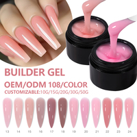 Gel Constructeur Auto-Nivelant Effet Gelée Marque Privée Sans HEMA Ni TPO Sans Chauffage Gel Dur UV pour Extensions Ongles Couleur Rouge