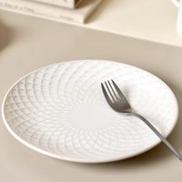 Assiettes en céramique Fobenta vintage espagnoles à motifs en relief pour le petit-déjeuner, les desserts et les steaks - Usage domestique