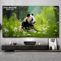 Écran de projection fixe Fscreen Aura Series 110 pouces Fresnel ALR UST 8K pour home cinéma et téléviseur laser 16:9