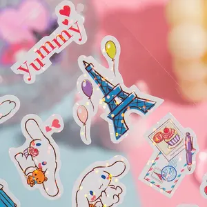 Hojas de pegatinas de corte de beso personalizadas transparentes Proveedor de pegatinas de vinilo de corte de beso de dibujos animados de vinilo personalizado impermeable