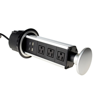 Prise USB escamotable manuelle standard américaine pour cuisine / Prise électrique encastrée dans le bureau, multiprise rétractable verticale