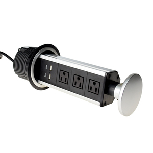 Enchufe USB Manual Retráctil Oculto Estándar Estadounidense para <span class=keywords><strong>Cocina</strong></span>, Enchufe Eléctrico Empotrado en Escritorio, Regleta de <span class=keywords><strong>Enchufes</strong></span> Vertical Retráctil - Product Image 5