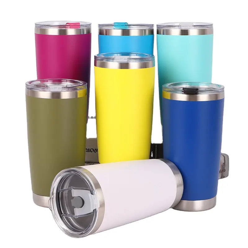 Wholesale Custom Reusable Stainless Steel Insulated Vacuum Cup Double Wall Coffee Mug 20oz Tumbler Cups in Bulk with Lid