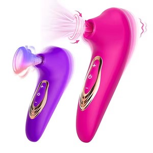 Vibrateur à succion moyen coloré, stimulateur clitoridien et des mamelons, en silicone et ABS, design rose rouge pour femmes - Product Image 6