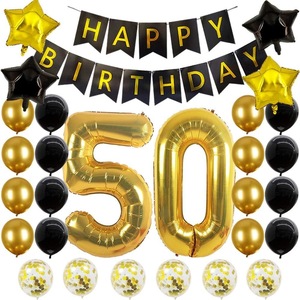 Decoraciones de <span class=keywords><strong>50</strong></span> <span class=keywords><strong>cumpleaños</strong></span> Oro negro para hombres Mujeres <span class=keywords><strong>Feliz</strong></span> <span class=keywords><strong>50</strong></span> <span class=keywords><strong>cumpleaños</strong></span> Jumbo Número <span class=keywords><strong>50</strong></span> Globos de <span class=keywords><strong>cumpleaños</strong></span> Globos de confeti - Product Image 5