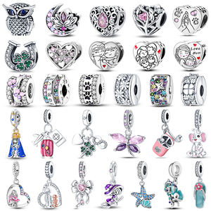 Abalorios de Plata de Ley 925 Originales para Pulseras de 3mm, Luminosos, con Diseño de Luciérnaga y Camaleón, Abalorios de Plata 925 Auténtica para Amantes, Joyería Fina DIY - Product Image 1