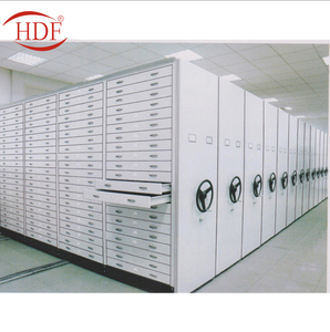 Giá Đỡ Điện Thoại Di Động Hệ Thống Lưu Trữ Bản Vẽ Hồ Sơ Tủ Kim Loại <span class=keywords><strong>A0</strong></span> Giấy Bản Đồ Tủ Thép Khung Dày Đặc Di Động Kệ - Product Image 2