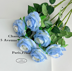 Rose Fleur Artificielle Pilée Glace Bleu Rose Maison Salon Déco Saint Valentin Mariage En Gros Fleur Artificielle - Product Image 5