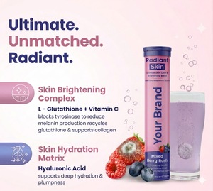 Comprimés effervescents de glutathion avec astaxanthine et acide hyaluronique – Formule avancée pour éclaircir et hydrater la peau - Product Image 3