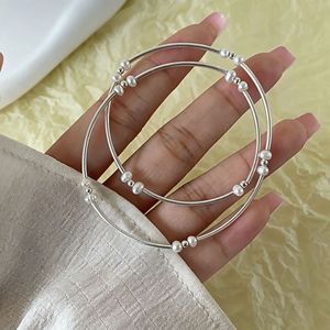 สร้อยข้อมือมุกสองชั้นเงินแท้ S925 สำหรับผู้หญิง สวมใส่ได้ทุกวัน เครื่องประดับมุกเทียมสีขาว - Product Image 3