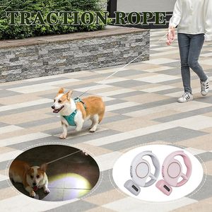 KingHon Dog <b>Rope</b> Retractable Lead <b>Rope</b> With <b>Led</b> Light Ergonomic Handle Puppy Adjustable Traction Belt Dog Walking Running Leash - Product Image 5