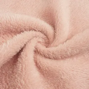 A mão extremamente macia sensação flanela lã 100% poliéster material liso dyed para forro de roupas vestido cobertor