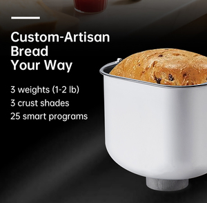 Bm Cao Cấp Đa Chức Năng Điện Tự Động Sản Xuất Bánh Mì Gluten-Miễn Phí Cài Đặt Chức Năng Hẹn Giờ Thép Không Gỉ 2 Lb Tiếng Anh - Product Image 6