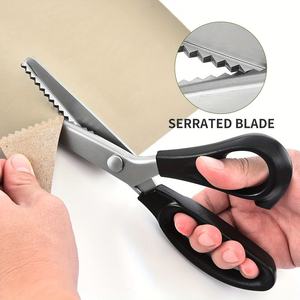 Tijeras dentadas de 9 pulgadas de acero inoxidable con borde serrado, tijeras industriales para sastrería, tijeras para cortar encaje, manualidades, bordado, bricolaje - Product Image 2