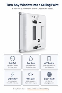 <span class=keywords><strong>Robot</strong></span> <span class=keywords><strong>lave</strong></span>-<span class=keywords><strong>vitres</strong></span> électrique PORITOU avec trajectoire de nettoyage automatique pour la maison, l'hôtel et l'extérieur - Product Image 3
