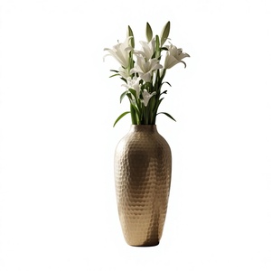 Contemporary Minimalist <b>Gold</b> <b>Vase</b> Texture Casting Art Sculptural Decor Set Item Bulk - Product Image 1