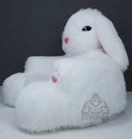 Canapé-lit gonflable géant en fourrure de lapin 2XL, nouveau canapé-lit gonflable de luxe, grand canapé moelleux, animaux, fauteuil lapin