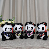 Lindo Peluche de Panda con Toga de Graduación, Muñeco de Peluche de Panda, Regalo de Graduación con Logotipo Personalizado para Estudiantes