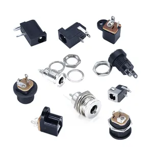 Tomada de alimentação dc com porca parafuso, fonte de alimentação fêmea de 2 3 pinos 12v dc 022b conector de alimentação dc, 3.5mm x 1.35mm dc470 2.1mm x 5.5mm