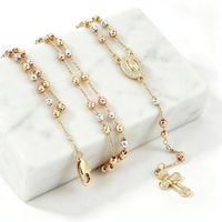 Chaîne de perles de chapelet religieuses, collier avec pendentif croix chrétienne pour femmes, bijoux de charme, cadeaux