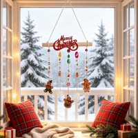 Décorations de Noël transfrontalières en bois et feutre, chaussettes de Père Noël en peluche, décorations murales et suspendues pour portes