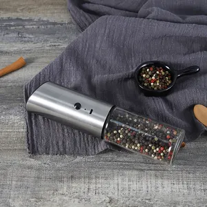 Spice and Herb Mills Rechargeable USB Ceramic Burr Spice Grinder Manual Gravity Electric Salt and Pepper Grinder