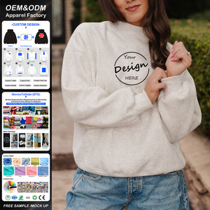 Sudadera Gris Holgada Personalizada con Bordado y Logotipo Impreso en Relieve, Sudadera de Cuello Alto de Algodón Grueso de 420 GSM - Product Image 1