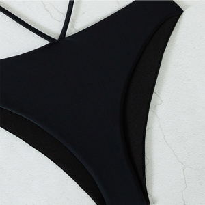 <span class=keywords><strong>Maillot</strong></span> <span class=keywords><strong>de</strong></span> <span class=keywords><strong>bain</strong></span> bikini pour adolescente, <span class=keywords><strong>noir</strong></span>, à lacets croisés, découpé, une pièce - Product Image 6