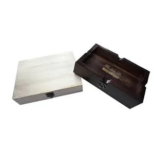 힌지 뚜껑이있는 나무 시가 상자 수제 나무 담배 상자 사용자 정의 나무 상자