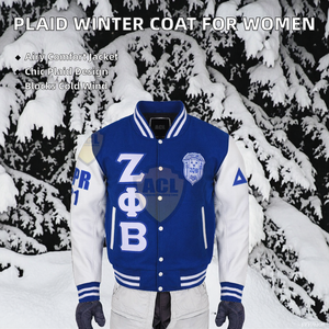 Blouson Bomber Femme Hiver Décontracté Motif Carreaux Manches Longues Col Montant Bouton Unique Coupe-Vent Respirant Écologique - Product Image 2