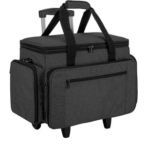 Échantillon gratuit, sac de rangement pliable de grande capacité, imperméable, avec logo personnalisé, pour machine à coudre, sac de transport à roulettes - Product Image 1