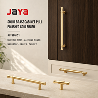 Poignée en or massif brossé JAYA, moderne et simple, pour meubles de chambre, commodes, portes de placard, armoires à chaussures, tiroirs en aluminium