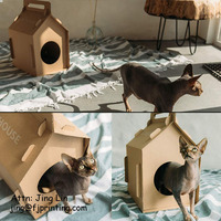 Individuell Bedrucktes Umweltfreundliches Wellpappe-Hundehaus Katzen-Appartement Haustierhaus Scheunenbox