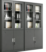 Armoire de rangement de documents moderne en acier inoxydable pour atelier, maison, bureau, armoire à dossiers verrouillable à 4 portes