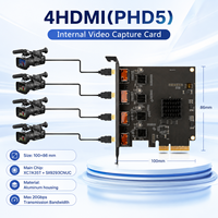 PCIe Internal 4CH HDMI Video Capture Card 4K*30Hz Input 1080P*60Hz YUY2 Format 20Gbps Bandwidth for Windows Mac Linux