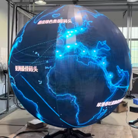 Pantalla LED Esférica de 3m de Diámetro, Pantalla Flexible Tipo Globo P2.5, Resolución 4K, 360° °   Ángulo de Visión para Uso en Interiores de Salas de Exposiciones