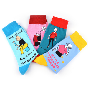 Japonés Graffiti Art Cartoon Set Casual Crew Algodón Hombres jóvenes Vestido divertido Vestido Calcetines de moda - Product Image 5