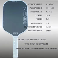 Raquette de pickleball HONOLULU J6CR Power Paddle avec technologie Dynamic PowerFlex, noyau en mousse, fibre de carbone CFC