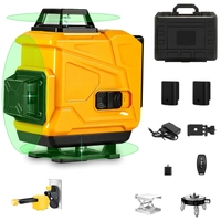 Niveau laser rotatif 4D à lumière verte 16 lignes croisées 360° avec auto-nivellement pour usage industriel et bricolage