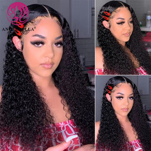 Prix de gros bouclés Lace Front perruques pour les femmes noires <span class=keywords><strong>perruque</strong></span> frontale cheveux humains bruts Kinky Curly sans colle Full Hd Lace <span class=keywords><strong>perruque</strong></span> - Product Image 2