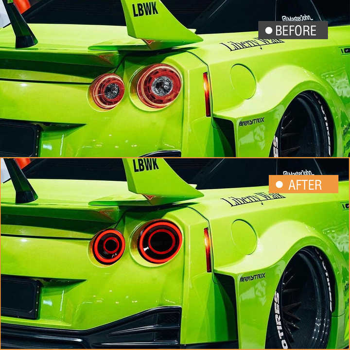 Custom R35 Brakelights TT-ABC Black LED Tail Lights Lamps Upgrade Brake Fit for 2007-2017 ...