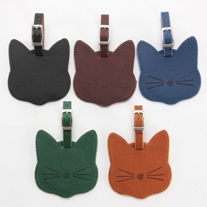 Etiquetas de equipaje de cuero PU de nuevo estilo: etiquetas de equipaje con temática de gatos a la moda para los amantes de la moda – disponibles en stock del fabricante para aerolíneas - Product Image 5